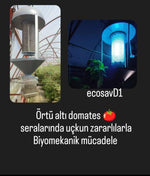 Ecosav D1 - Domates Güvesi Tuta Absoluta Zararlısı Elektrikli Işık Tuzağı - Zehirsiz Tarım Bitki Koruma Ürünü